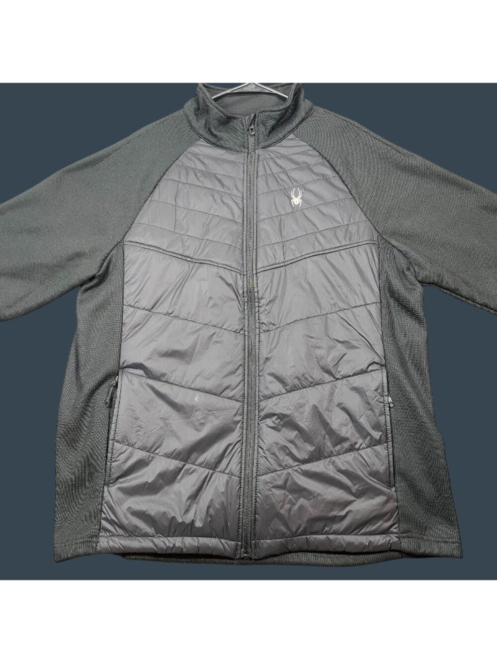 Spyder Mens Black Full-Zip Quilted Insulated Hybrid Jacket Size XL Winter Wear